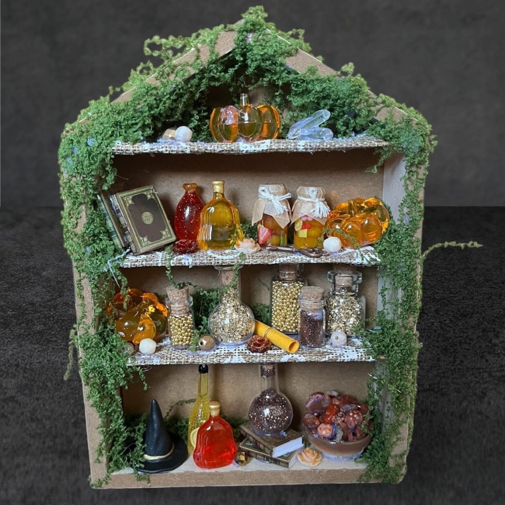 The Pumpkin Witch Apothecary Shelf